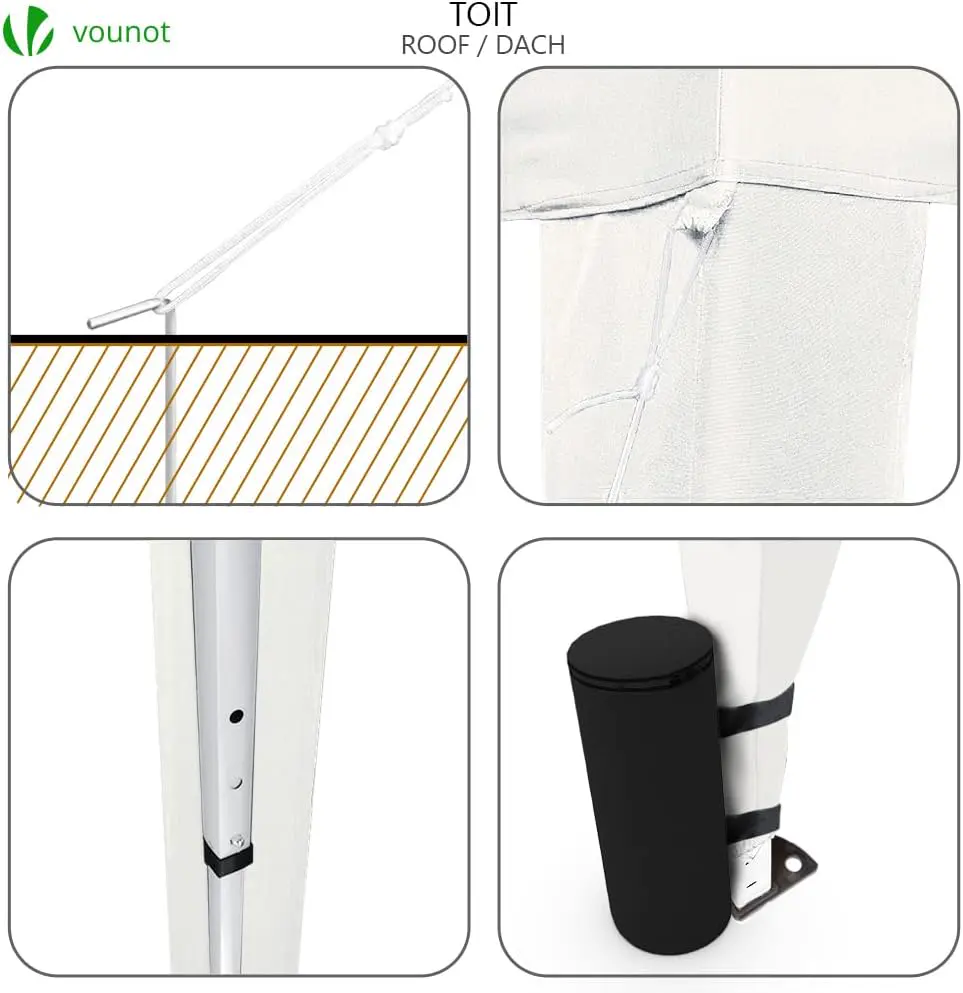 Tonnelle en métal blanc 9 m² vue 6