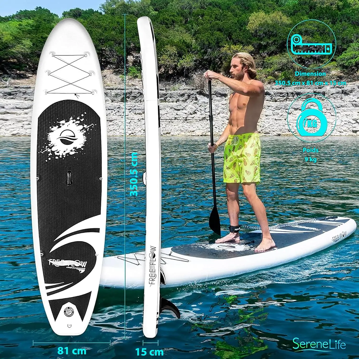 Paddle gonflable en métal gris vue 2