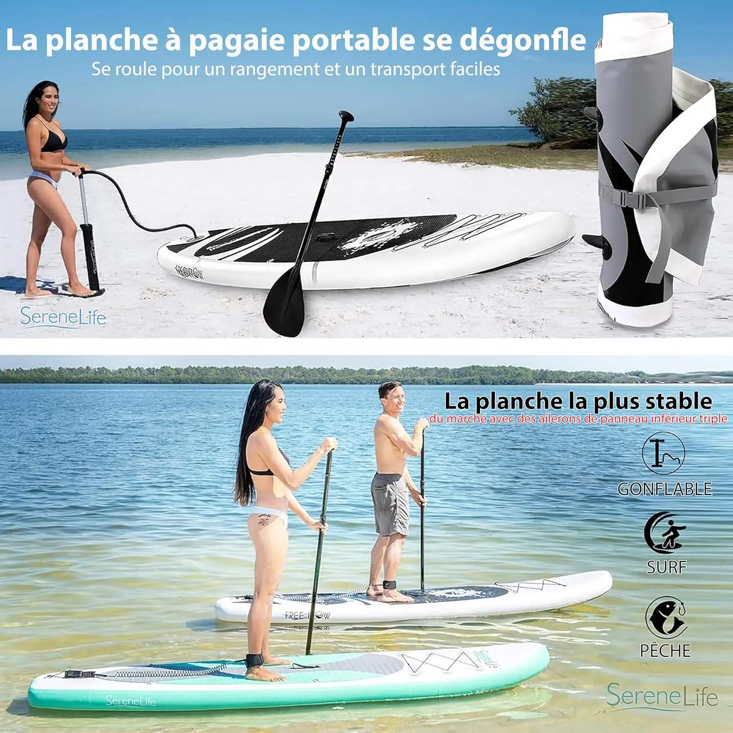 Paddle gonflable en métal gris vue 4