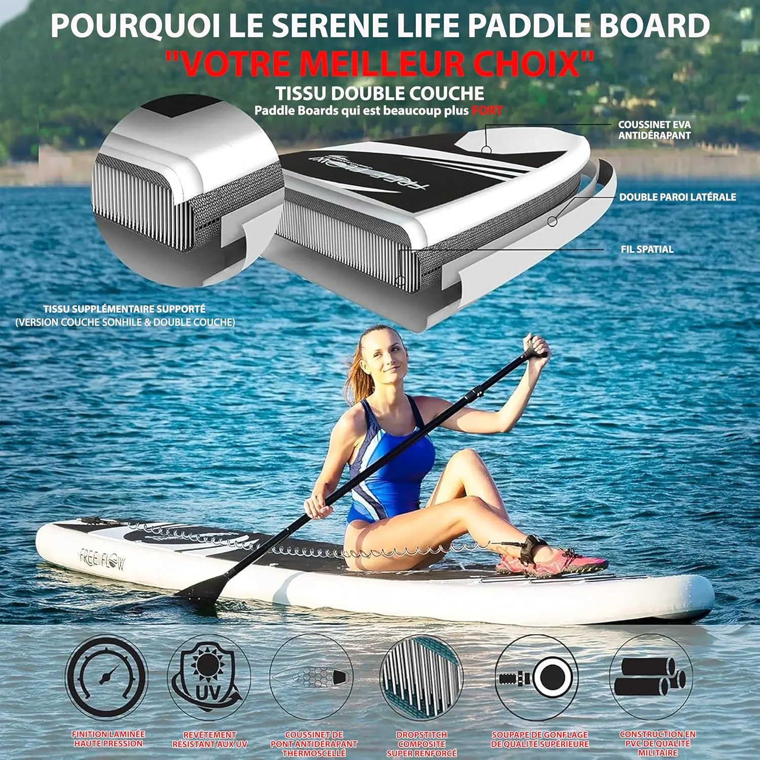 Paddle gonflable en métal gris vue 5