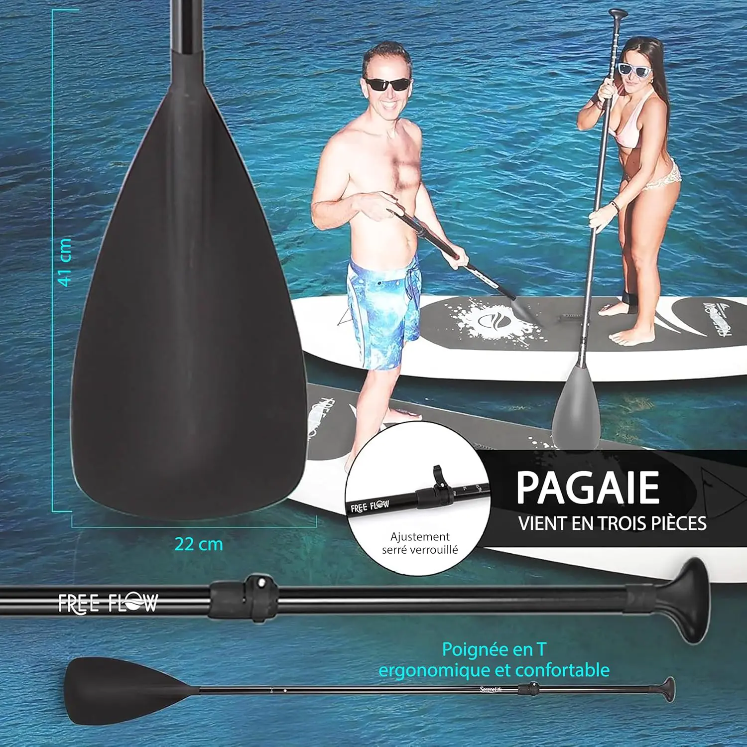 Paddle gonflable en métal gris vue 7