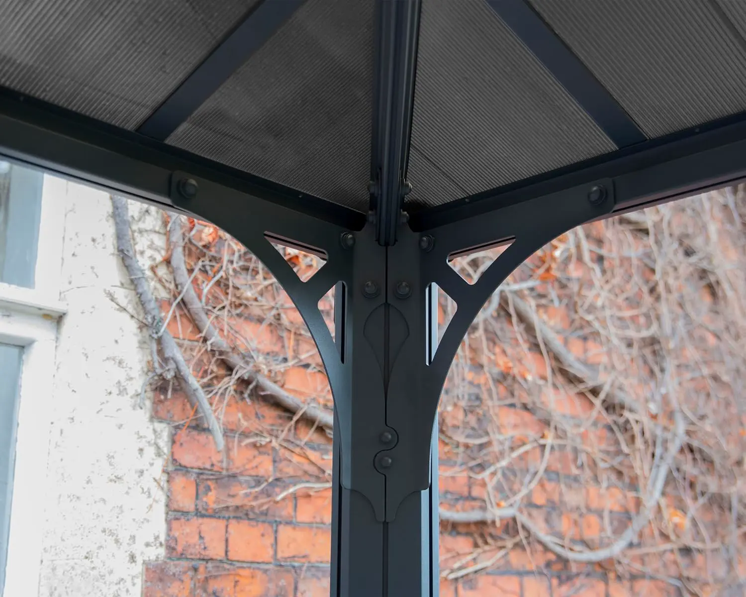 Pergola en aluminium gris 1,7 m² vue 5