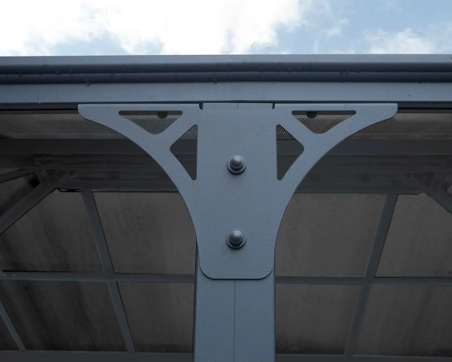 Pergola en aluminium gris 1,7 m² vue 6