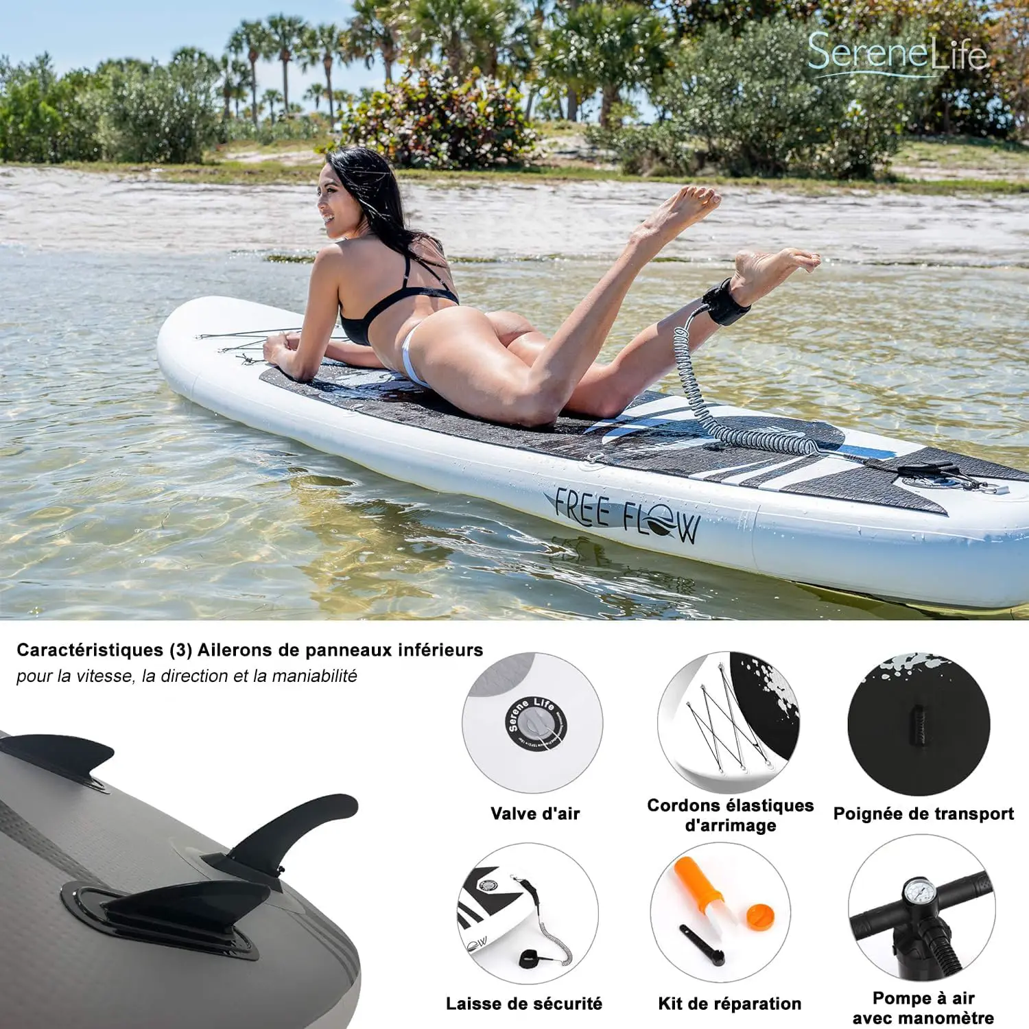 Paddle gonflable en aluminium gris vue 7