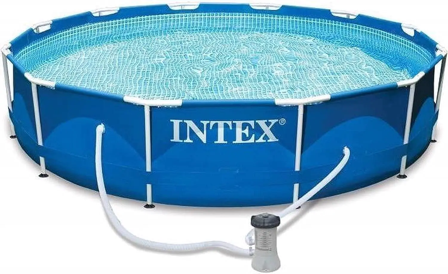 Piscine hors sol 10 places en métal bleu 305 x 76 cm vue 2