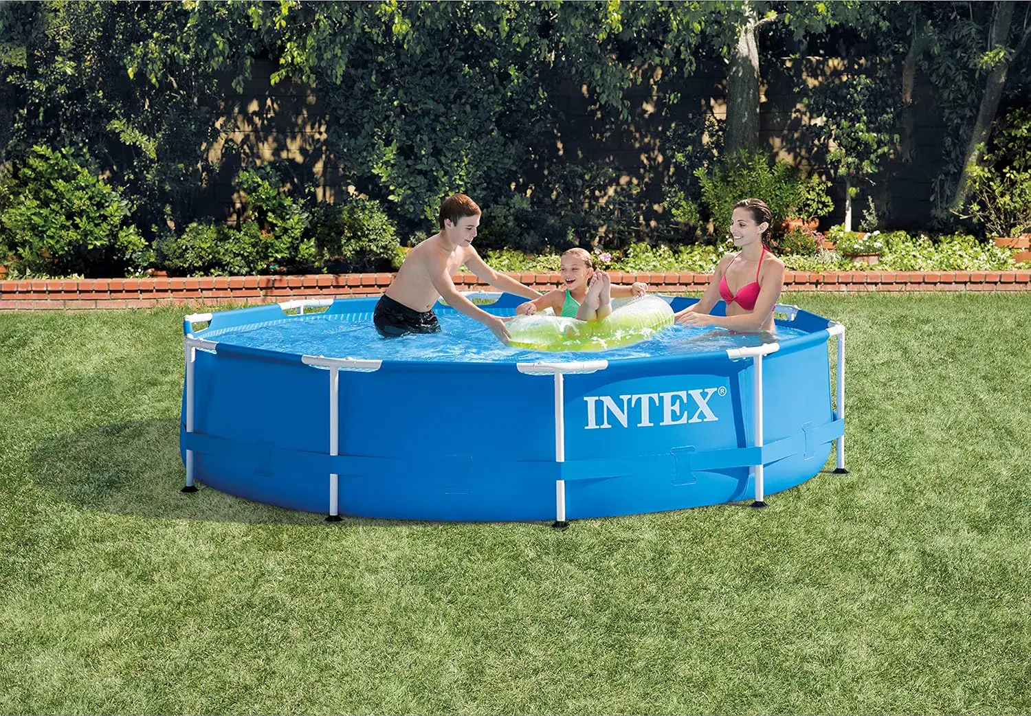 Piscine hors sol 10 places en métal bleu 305 x 76 cm vue 4