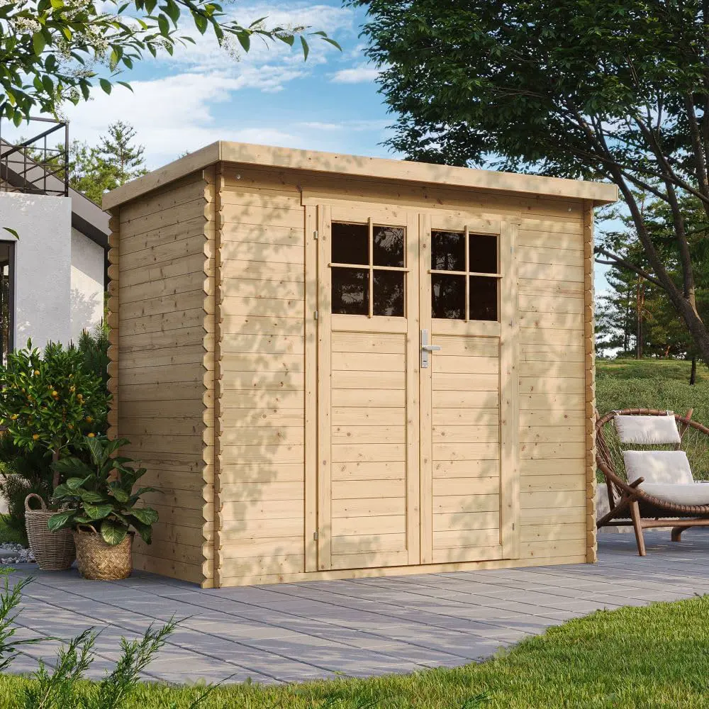 Abri de jardin en bois en bois naturel 2,63 m² vue 2