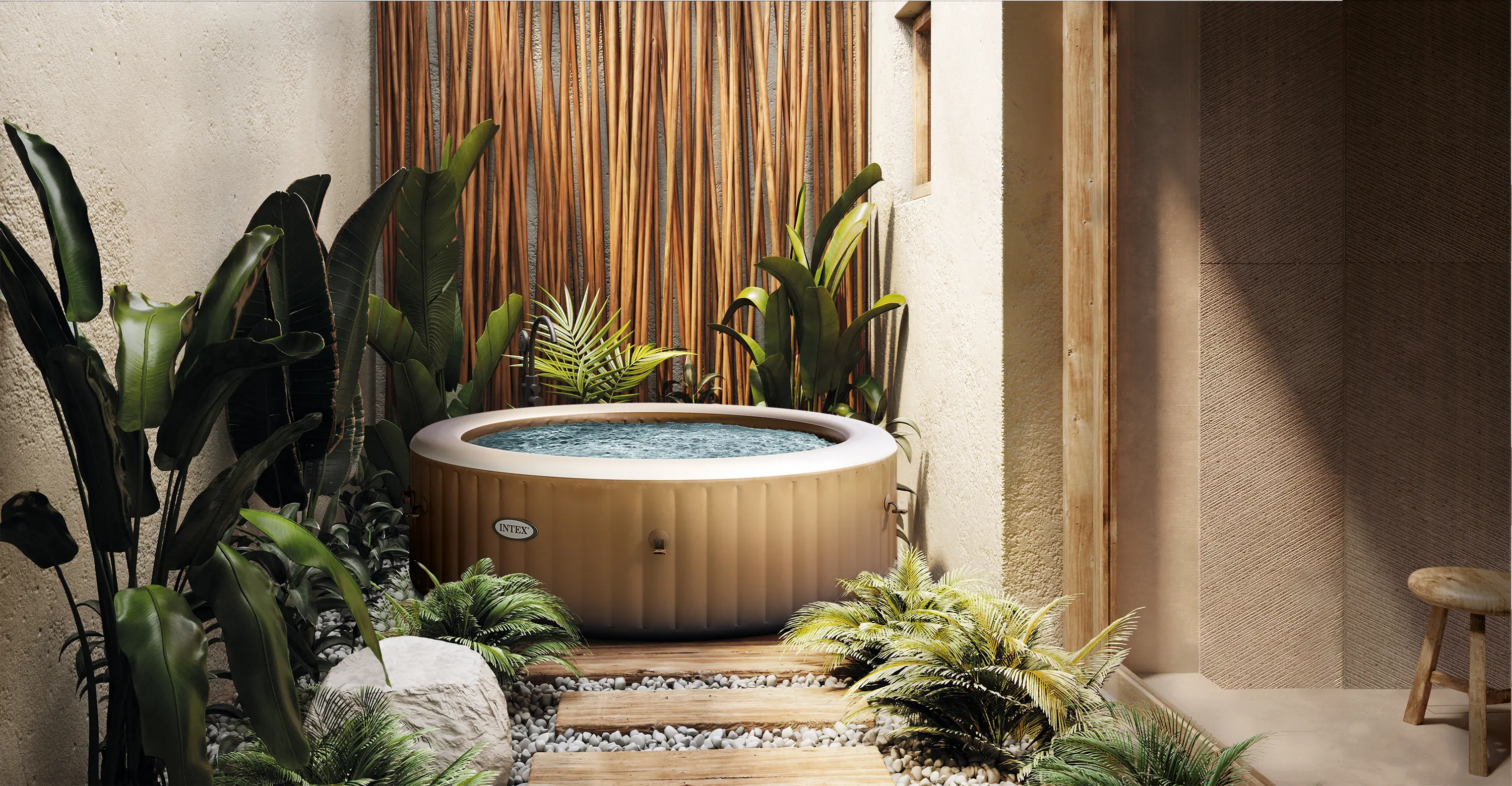 Spa gonflable 4 personnes 4 places beige — contenu détaillé 6