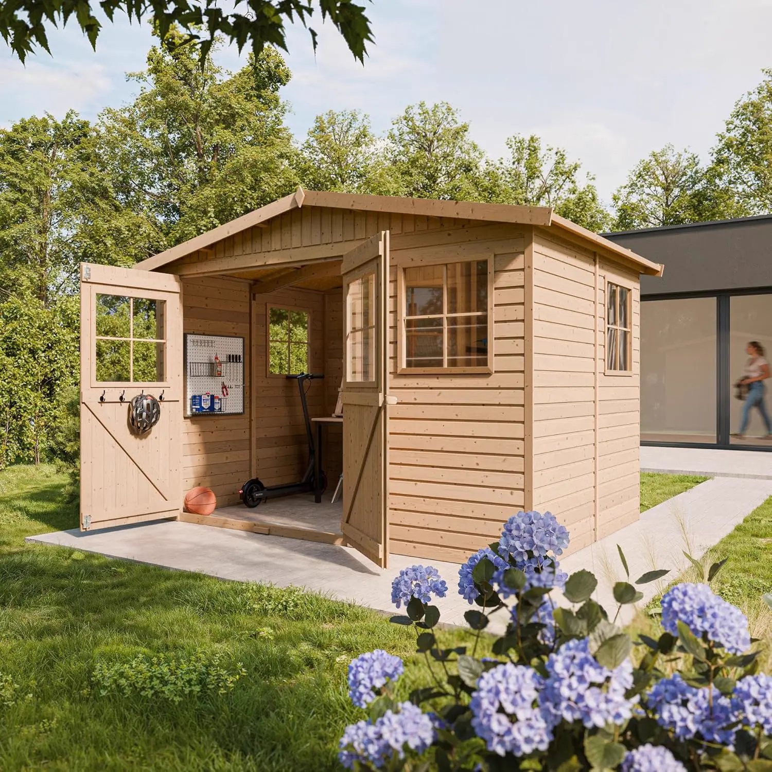 Abri de jardin en bois en bois naturel 6 m² vue 9