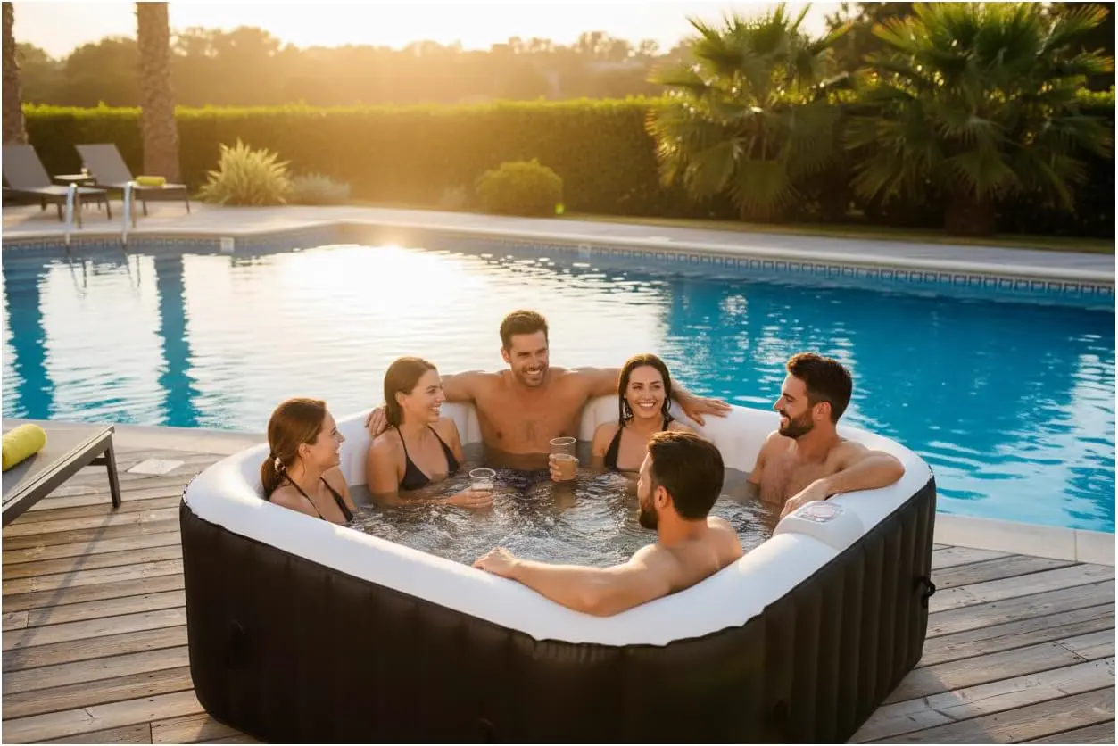 Spa gonflable 4 personnes 6 places 185 x 185 cm vue 5