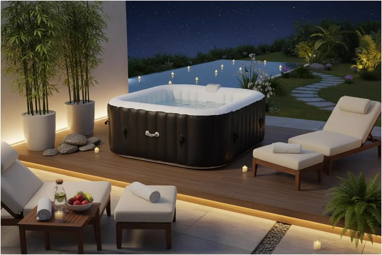 Spa gonflable 4 personnes 6 places 185 x 185 cm vue 6