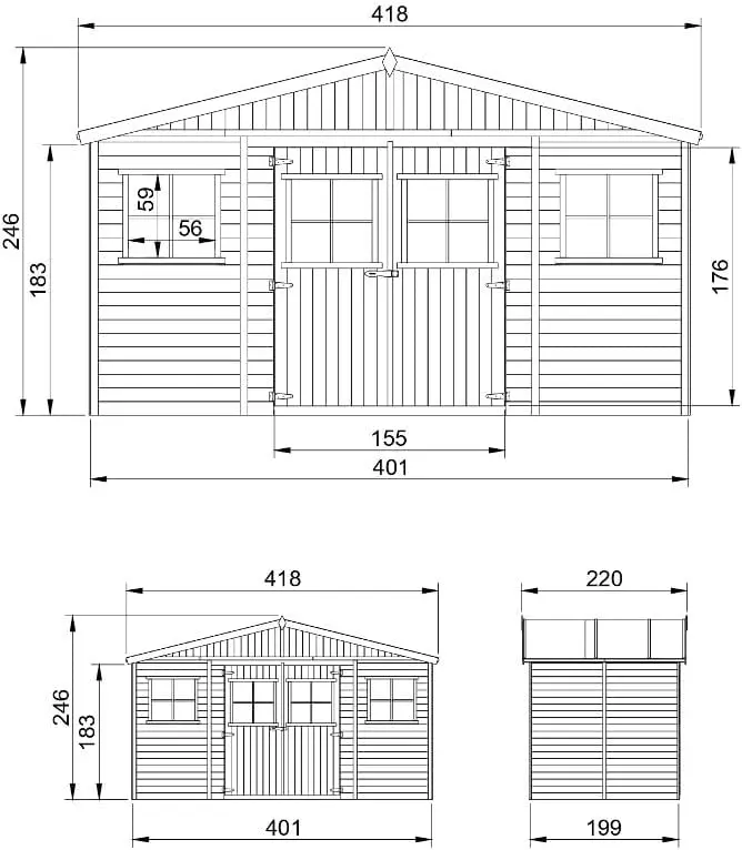 Abri de jardin en bois en bois naturel 8 m² vue 5