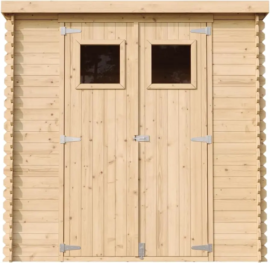 Abri de jardin en bois en bois naturel 2,22 m² vue 8