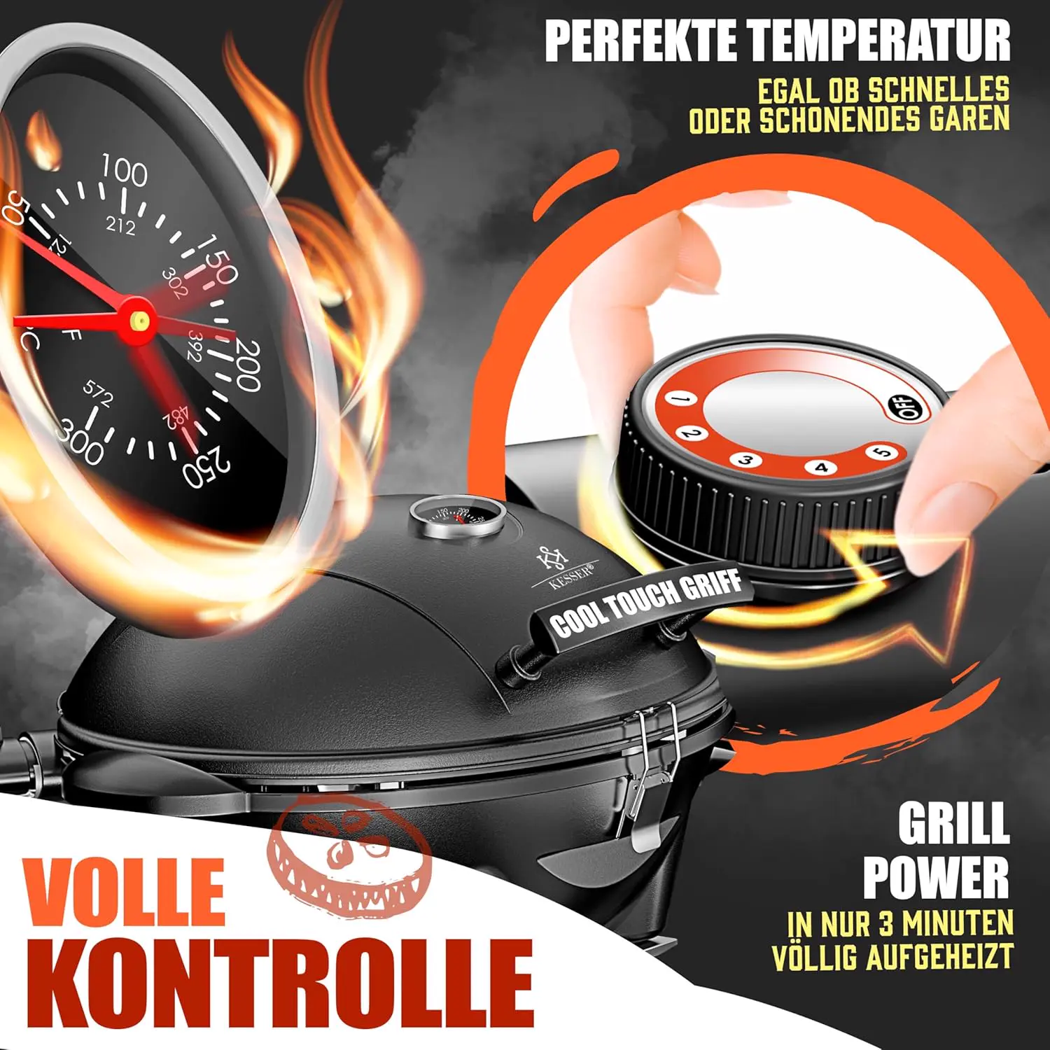 Barbecue électrique noir vue 3