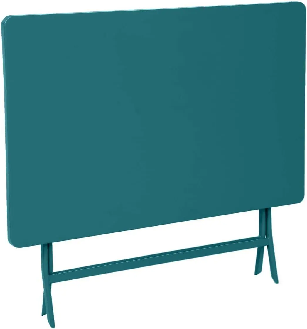 Table de jardin 4 places en bois bleu 70 x 70 vue 4