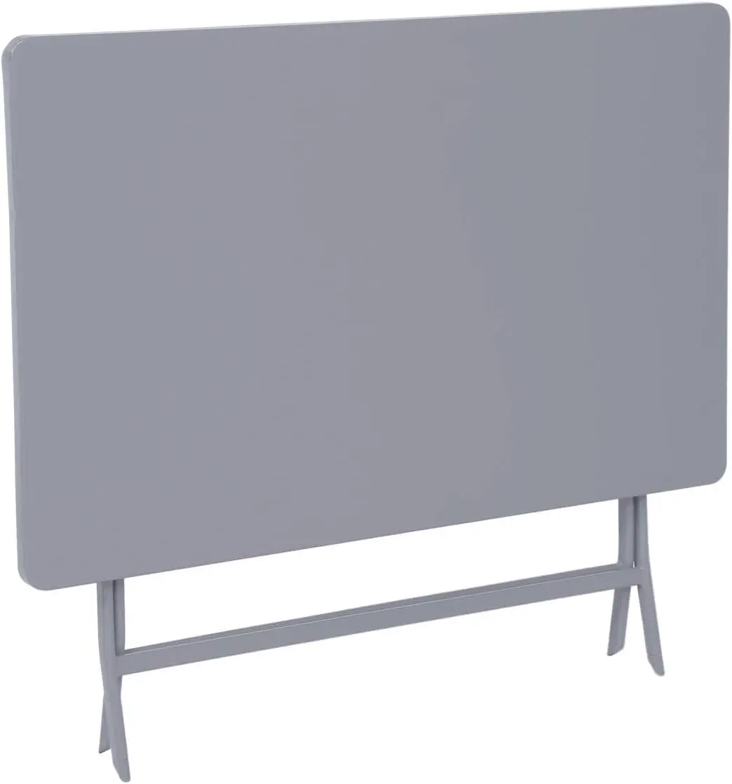 Table de jardin 4 places en acier gris 112 x 14 vue 4