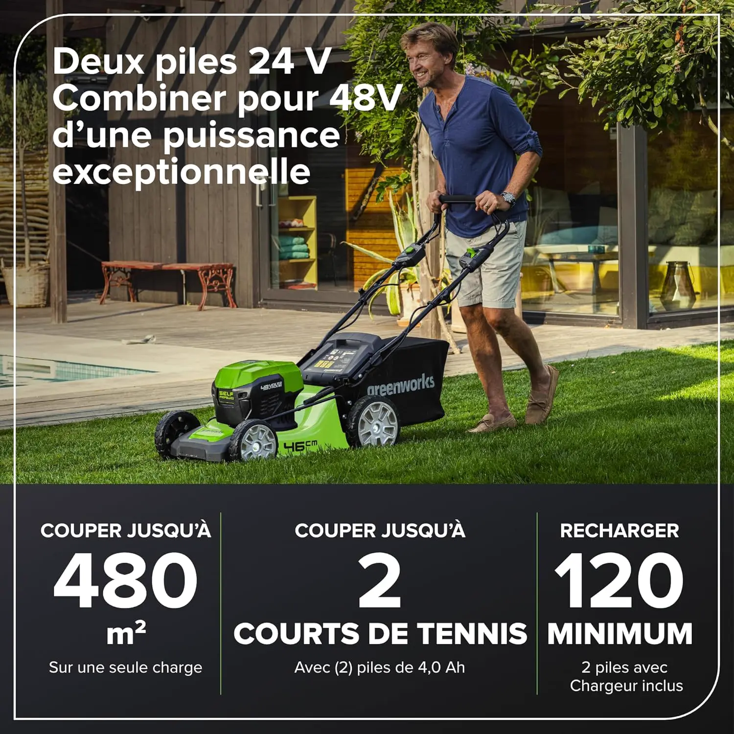 Tondeuse autoportée en acier 480 m² vue 3
