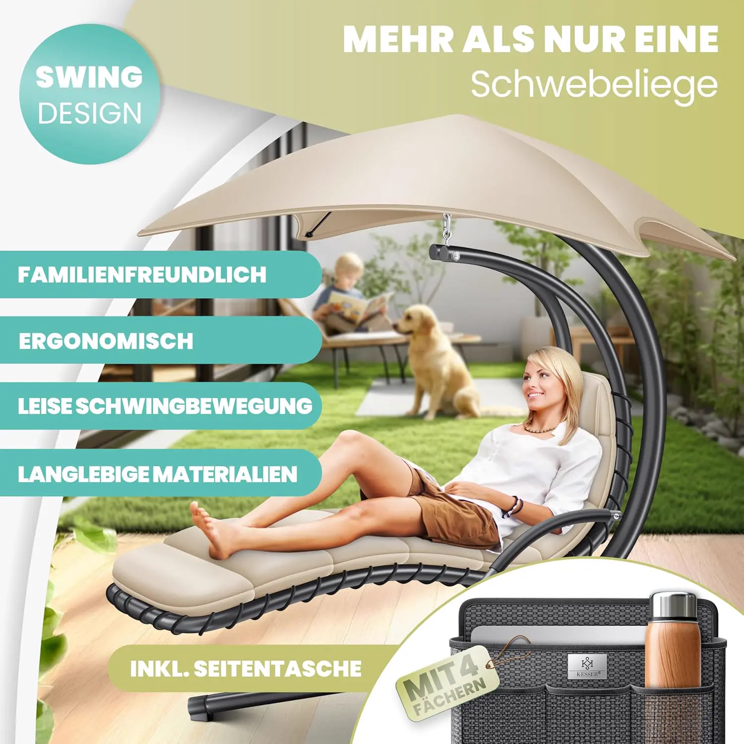 Fauteuils suspendus en acier vue 7