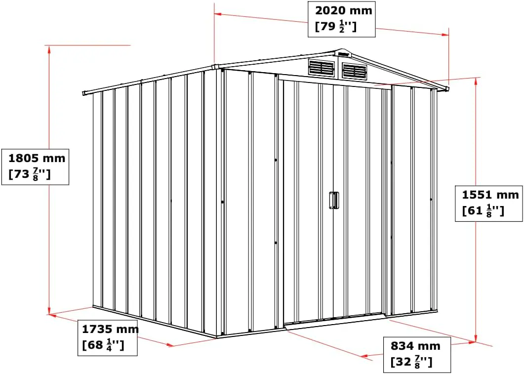 Abri de jardin en métal en métal anthracite 3,33 m² vue 4