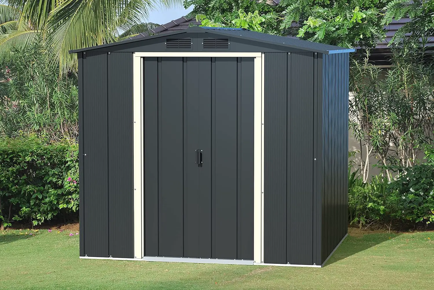 Abri de jardin en métal en métal anthracite 3,33 m² vue 6
