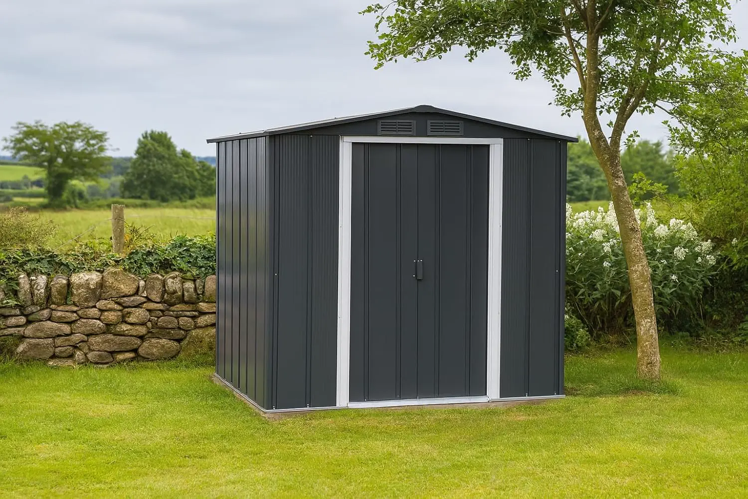 Abri de jardin en métal en métal anthracite 3,33 m² vue 7