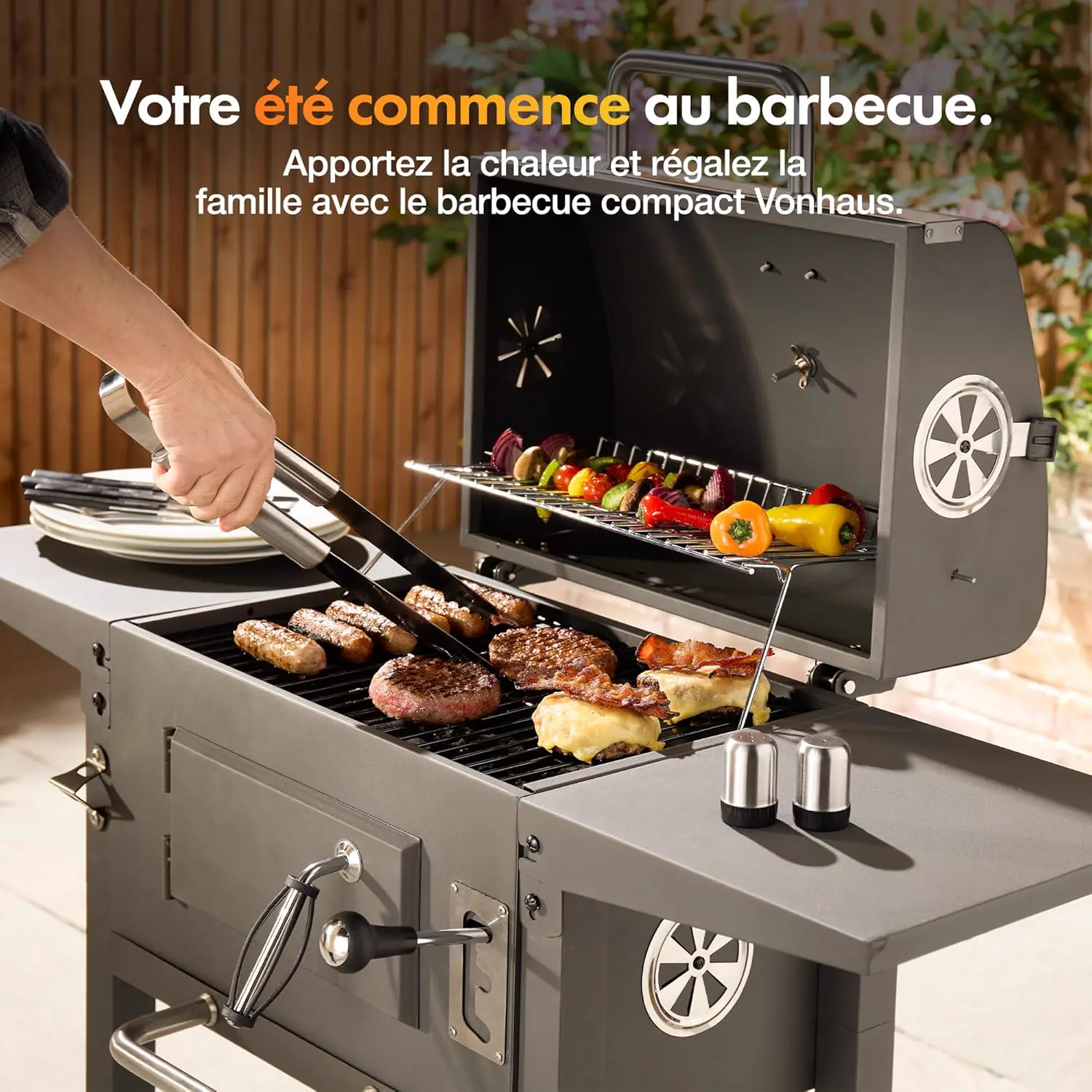 Barbecue à charbon en acier vue 3