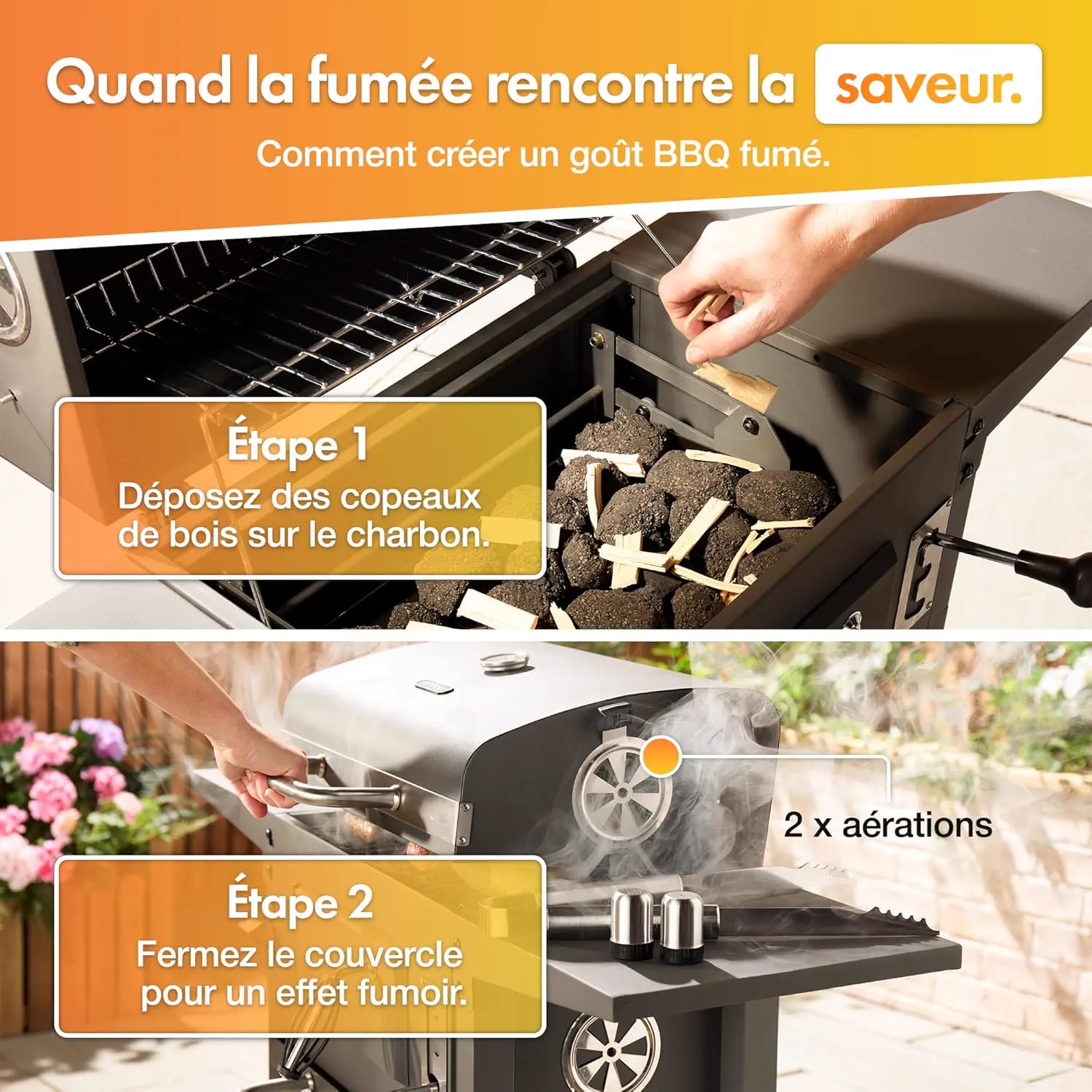 Barbecue à charbon en acier vue 5