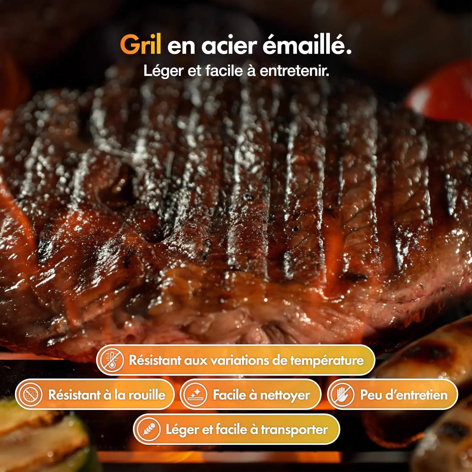 Barbecue à charbon en acier vue 6