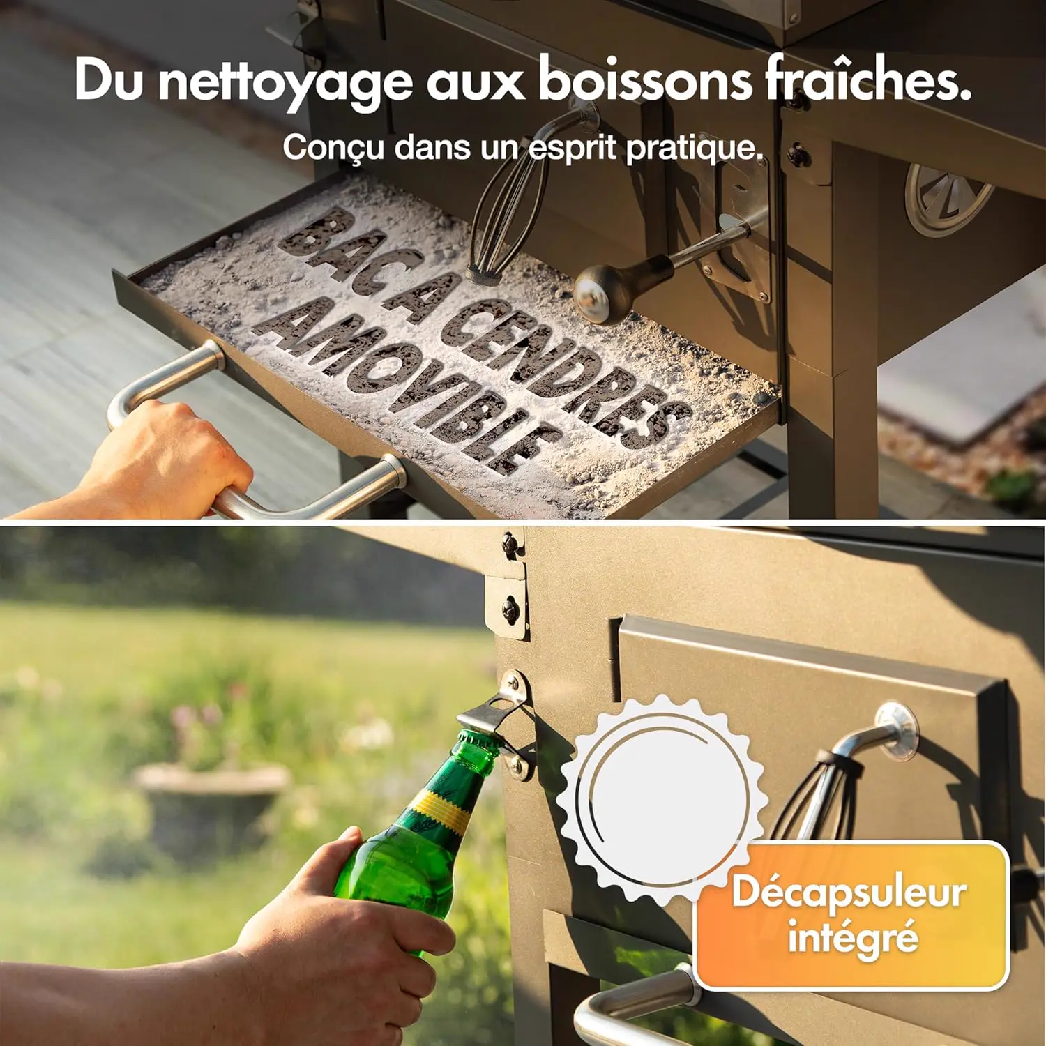 Barbecue à charbon en acier vue 8