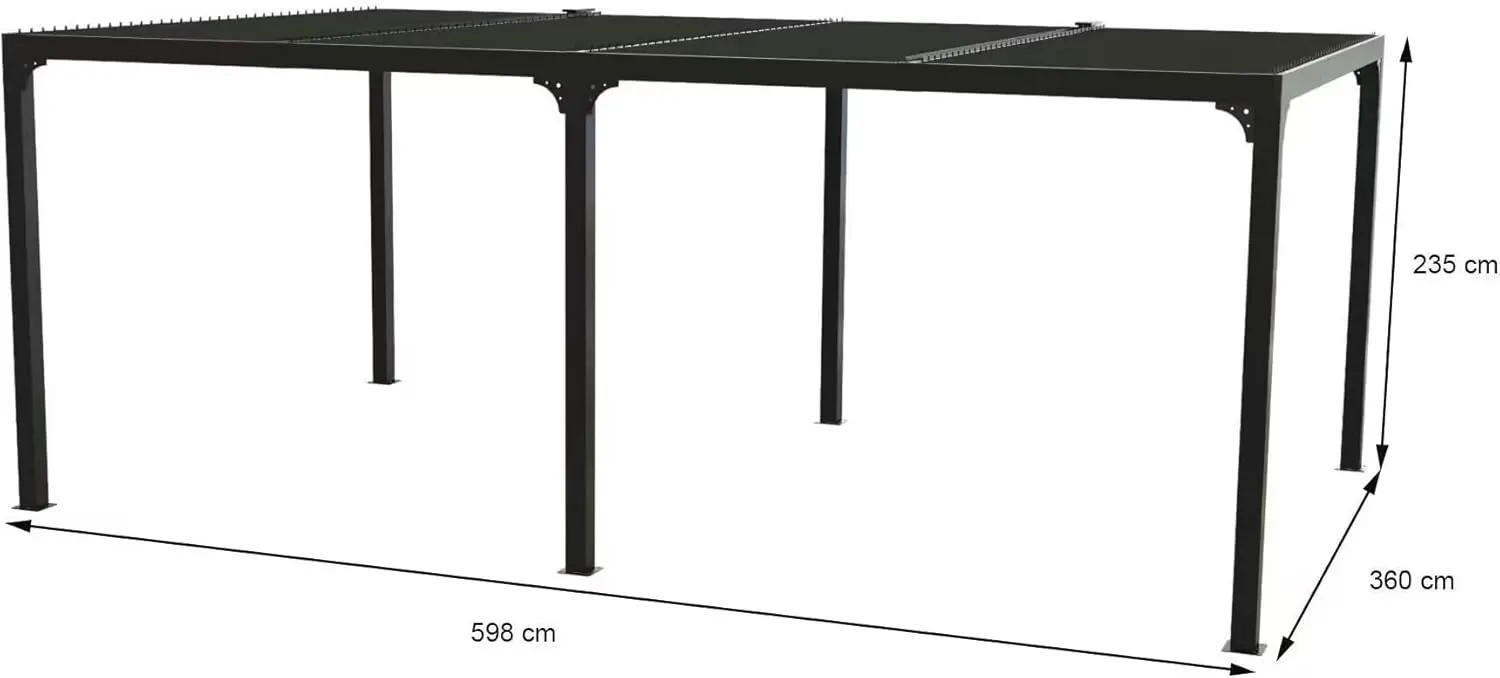 Pergola en aluminium gris/anthracite 21,52m² vue 4
