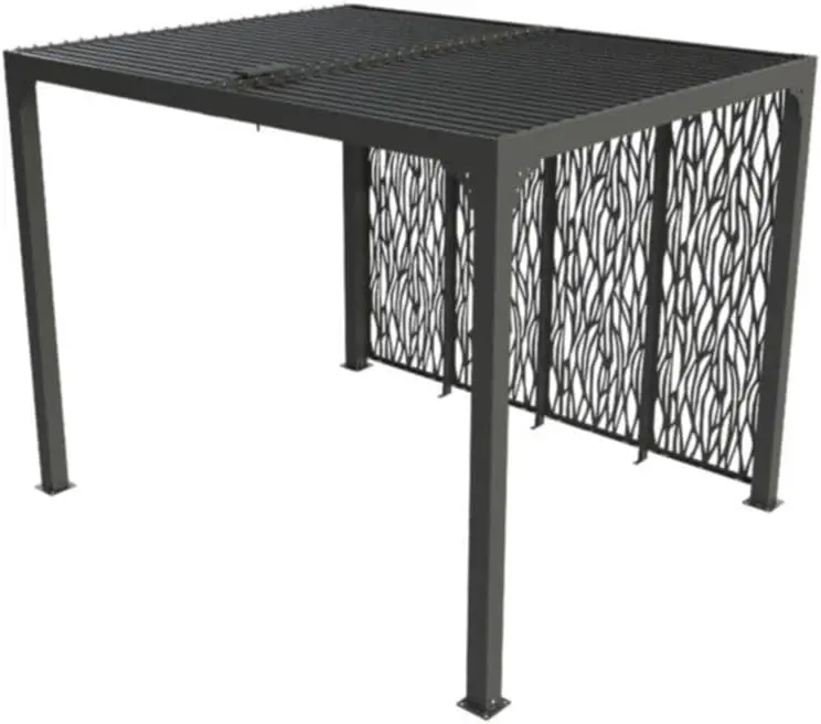Pergola en acier gris/anthracite 7,20m² vue 2