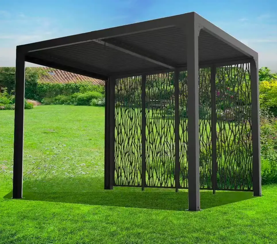 Pergola en acier gris/anthracite 7,20m² vue 3