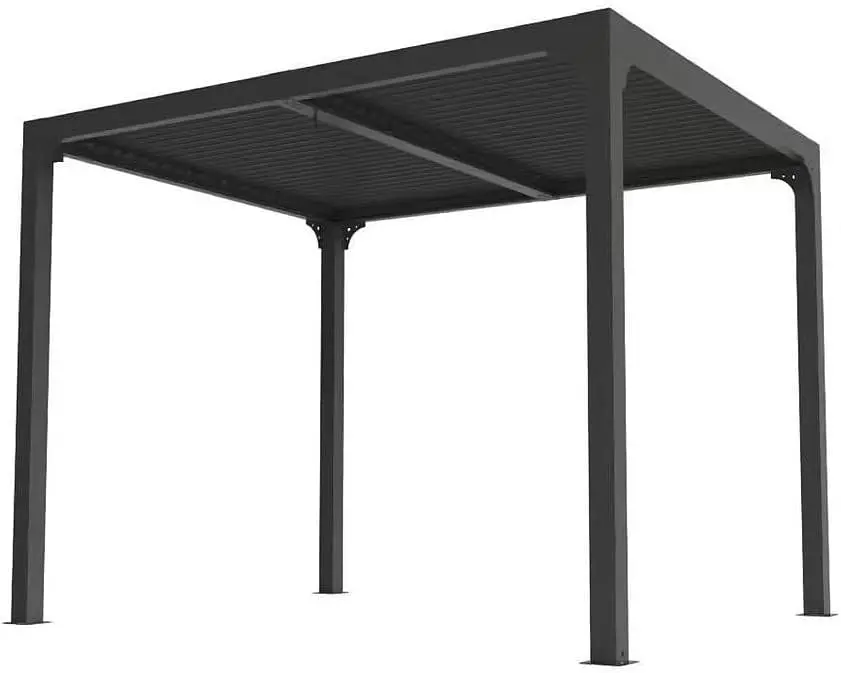 Pergola en acier gris 7,20 m² vue 3