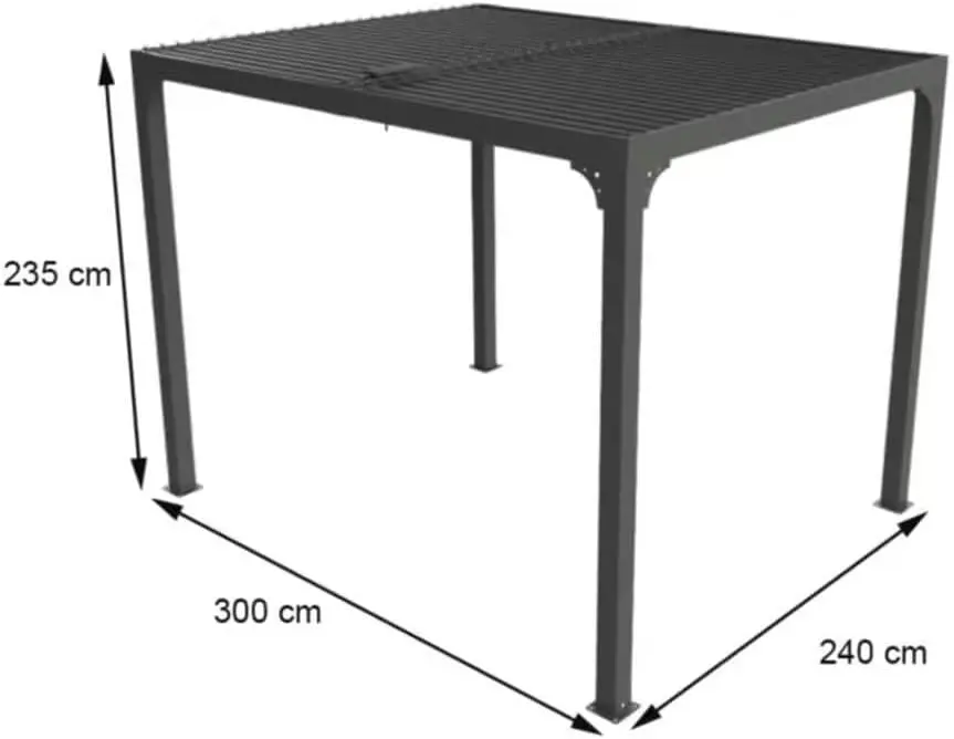 Pergola en acier gris 7,20 m² vue 4