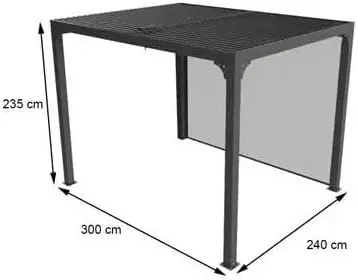 Pergola en aluminium gris/anthracite 7,20 m² vue 2