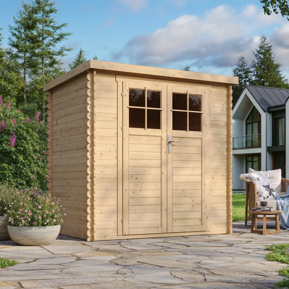 Abri de jardin en bois en bois marron 2,22 m² vue 2