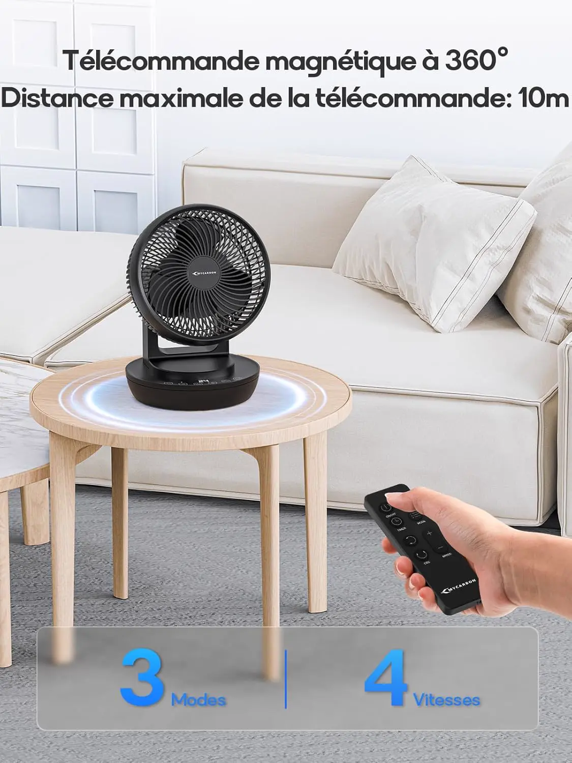 Ventilateur noir 30 m² vue 6