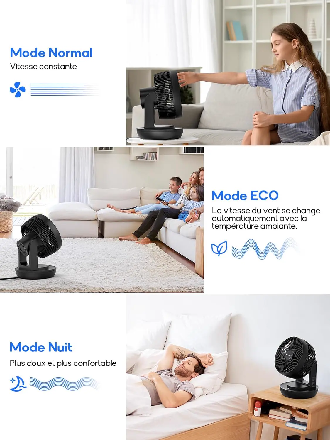 Ventilateur noir 30 m² vue 7