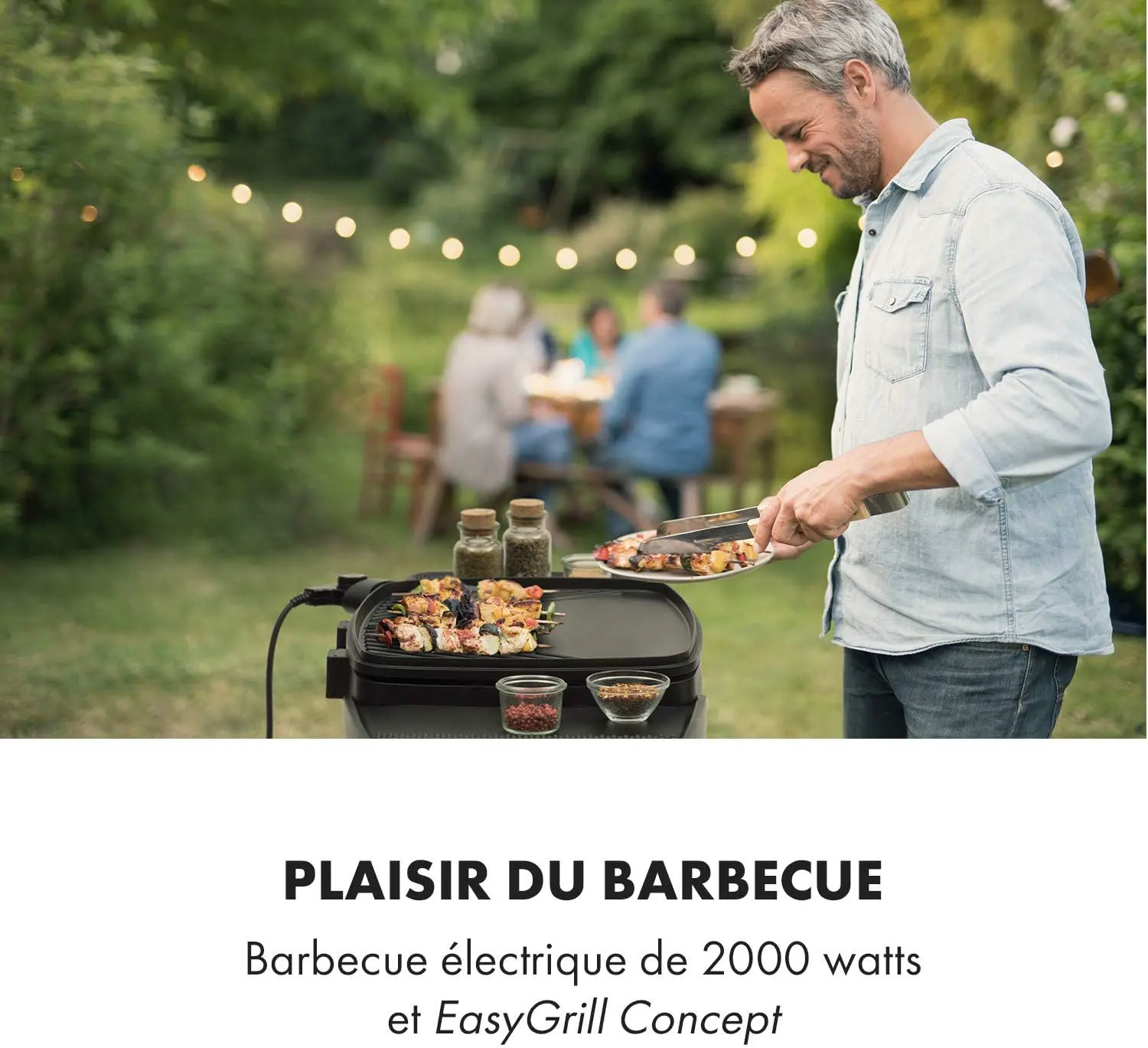 Barbecue électrique en acier noir 20 x 32 cm vue 2