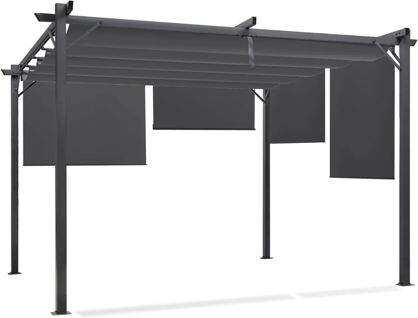 IDMarket - Pergola édition spéciale Toit rétractable 3x4 M et 4 Stores Gris Anthracite