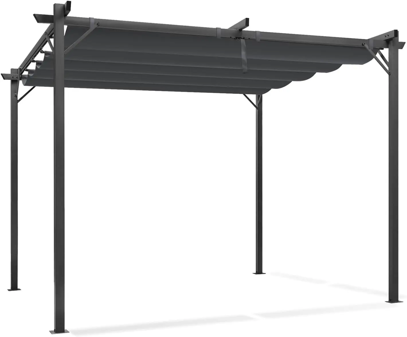 Pergola en acier gris/anthracite 120 x 225 CM 4 stores rétract… vue 3
