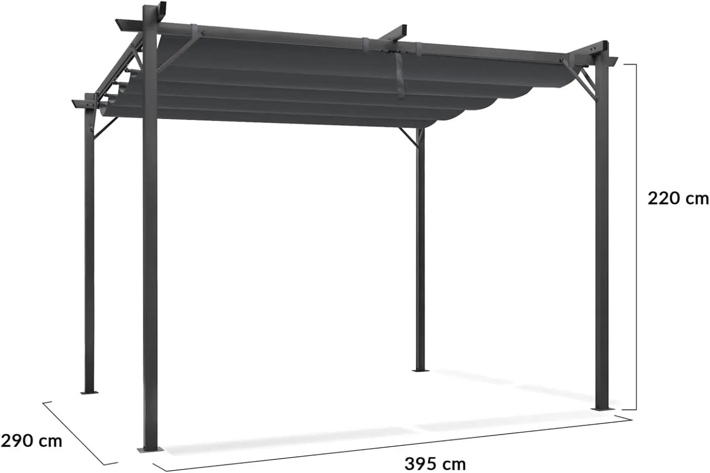 Pergola en acier gris/anthracite 120 x 225 CM 4 stores rétract… vue 6