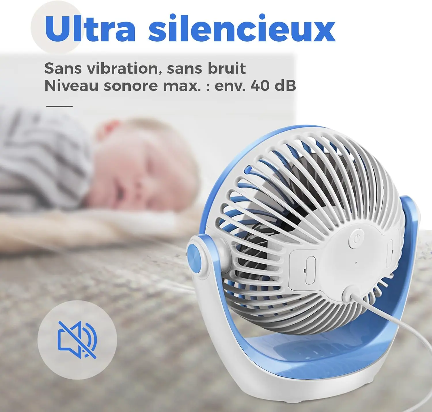 Ventilateur OCOOPA Ventilateur de bureau USB avec flux d'air p… vue 4