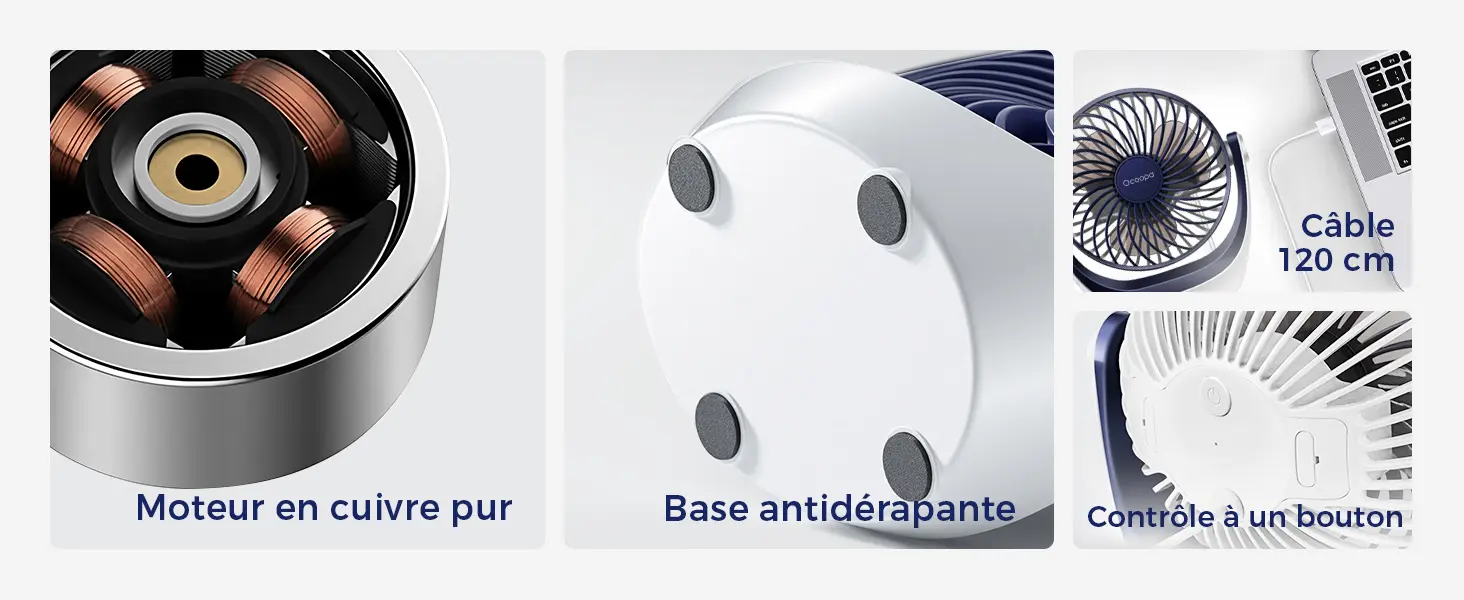 Ventilateur OCOOPA Ventilateur de bureau USB avec flux d'air p… — contenu détaillé 3