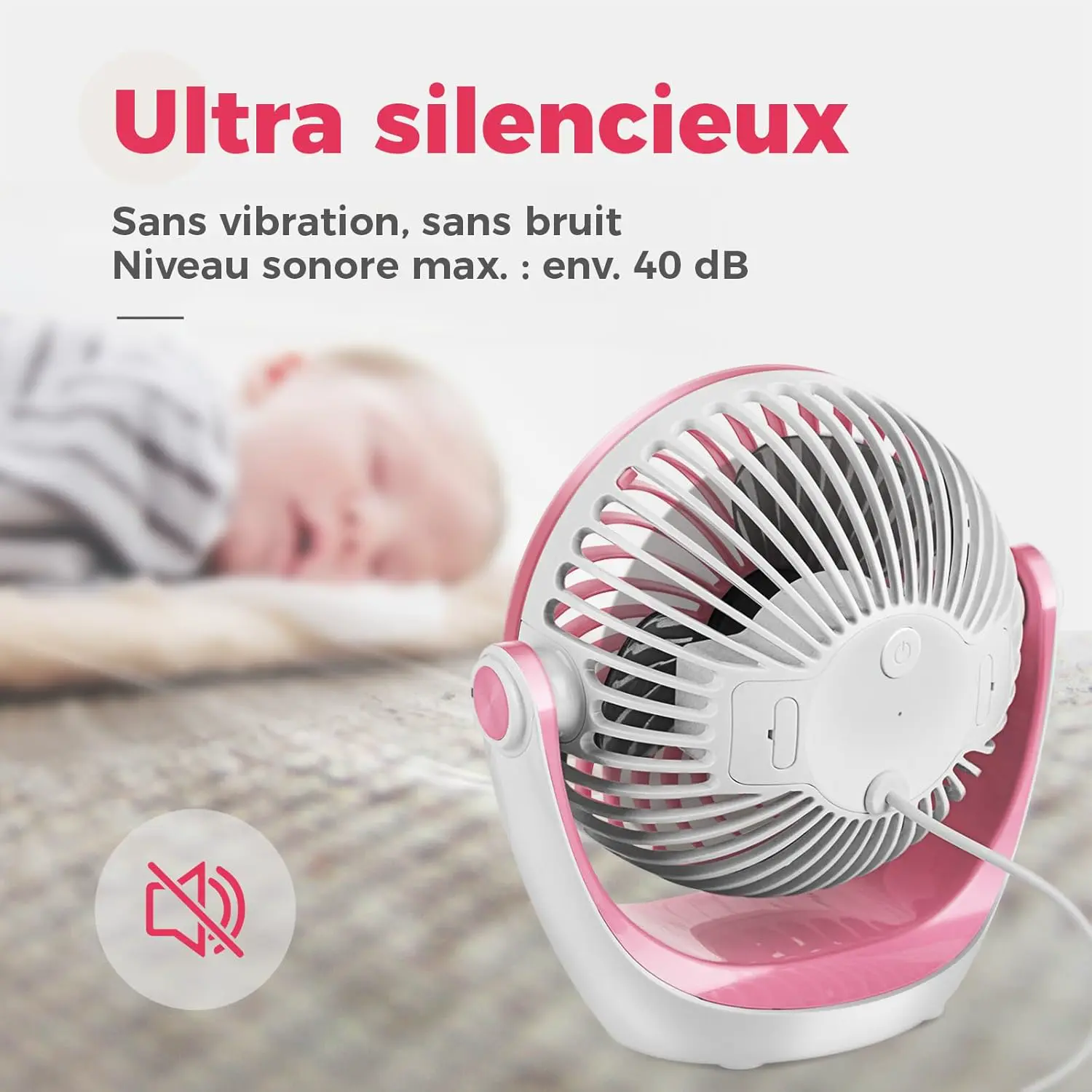 Ventilateur OCOOPA Ventilateur de Bureau USB Silencieux Portable vue 4