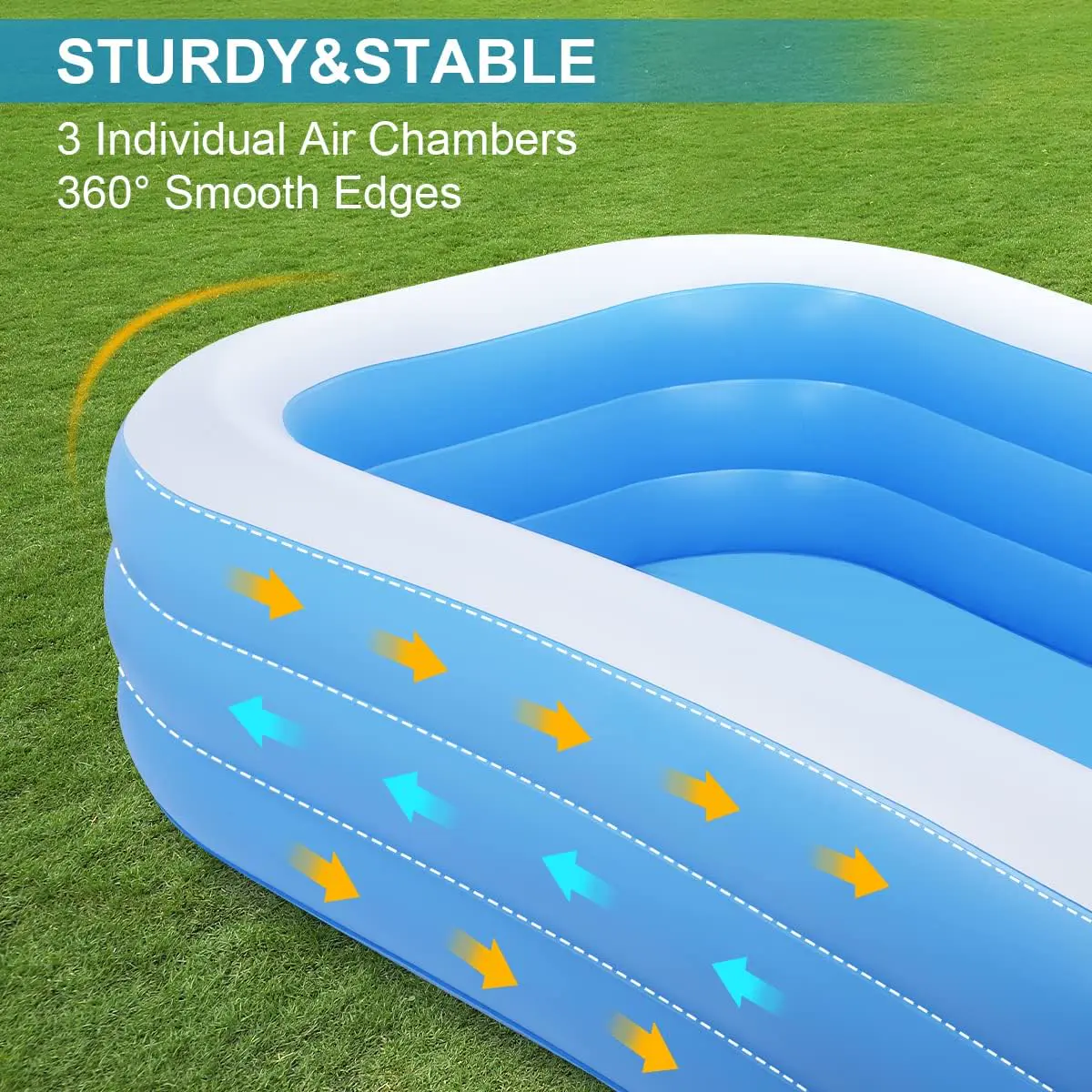 Piscine hors sol 5 places bleu 182 x 56cm vue 5