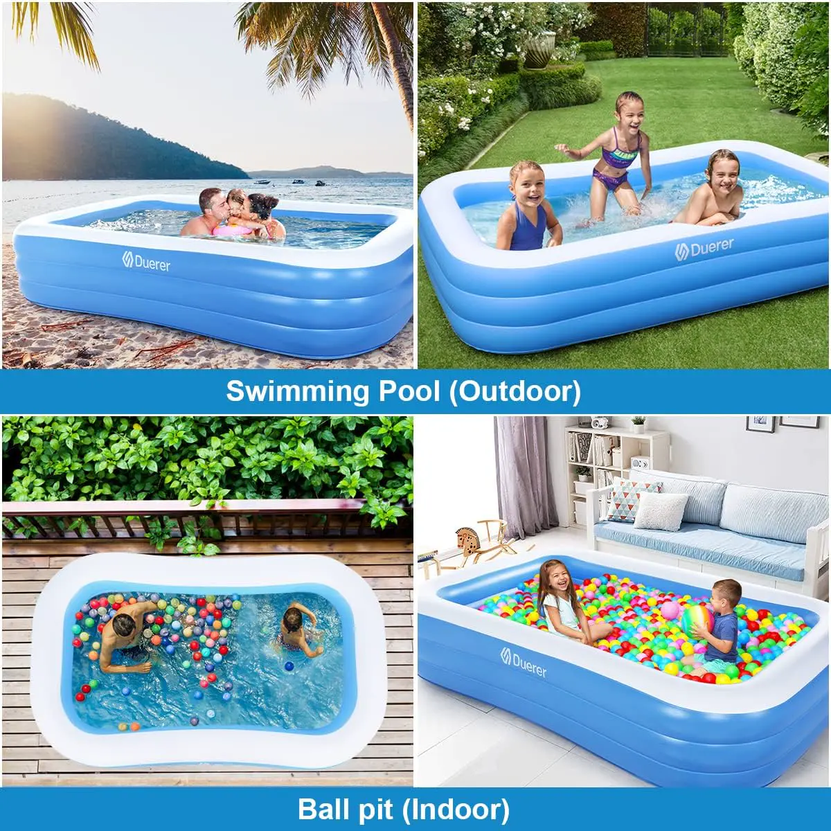 Piscine hors sol 5 places bleu 182 x 56cm vue 6