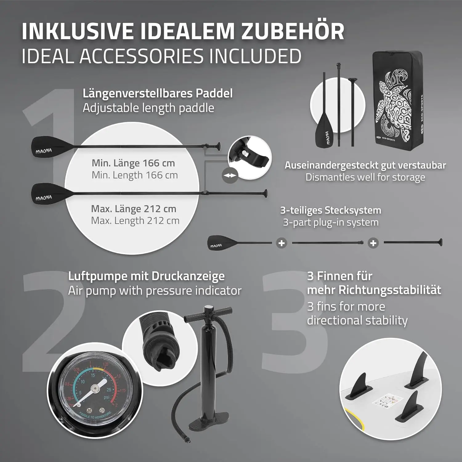 Paddle gonflable en aluminium gris vue 4