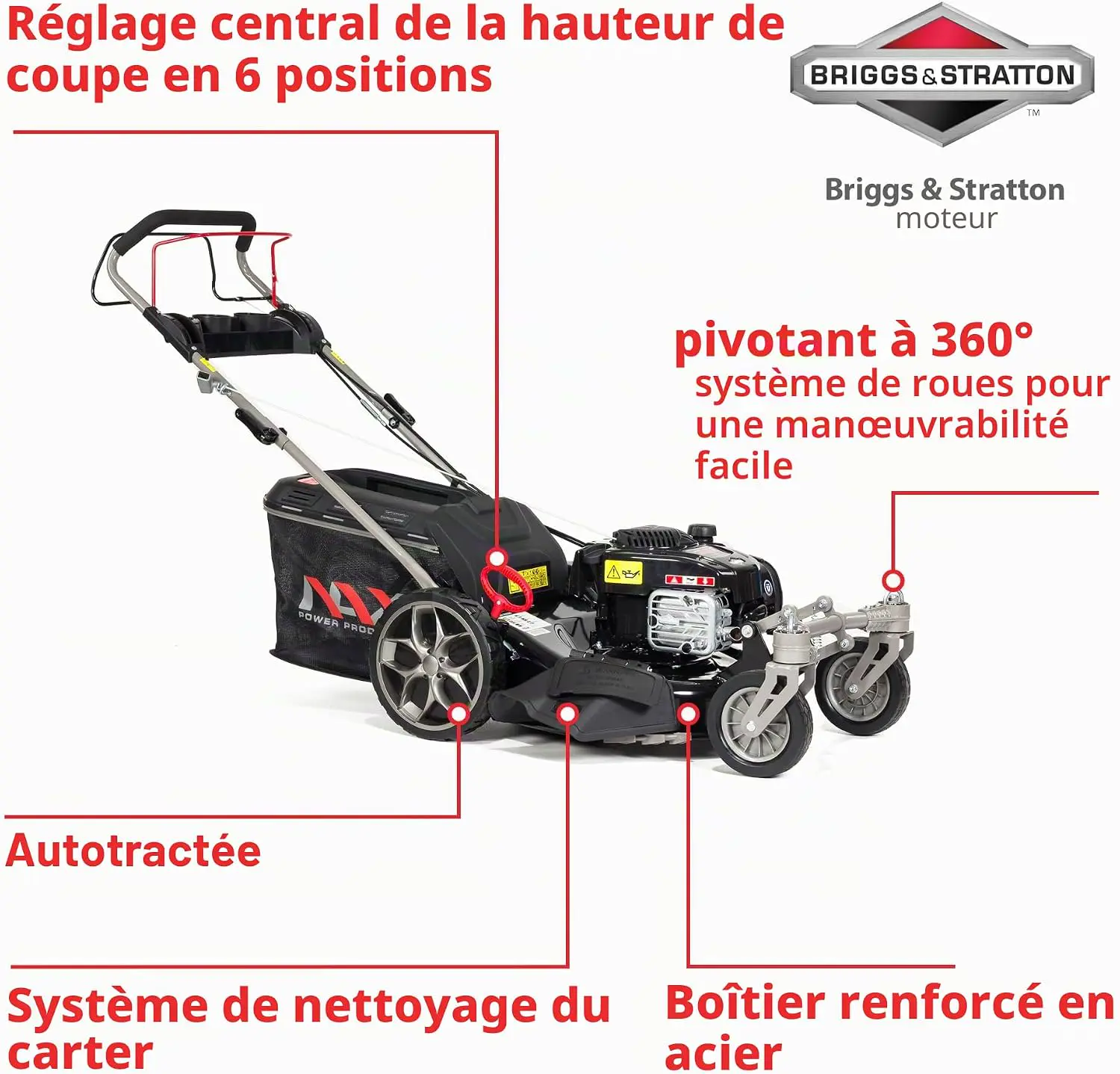 Tondeuse autoportée en acier noir vue 2