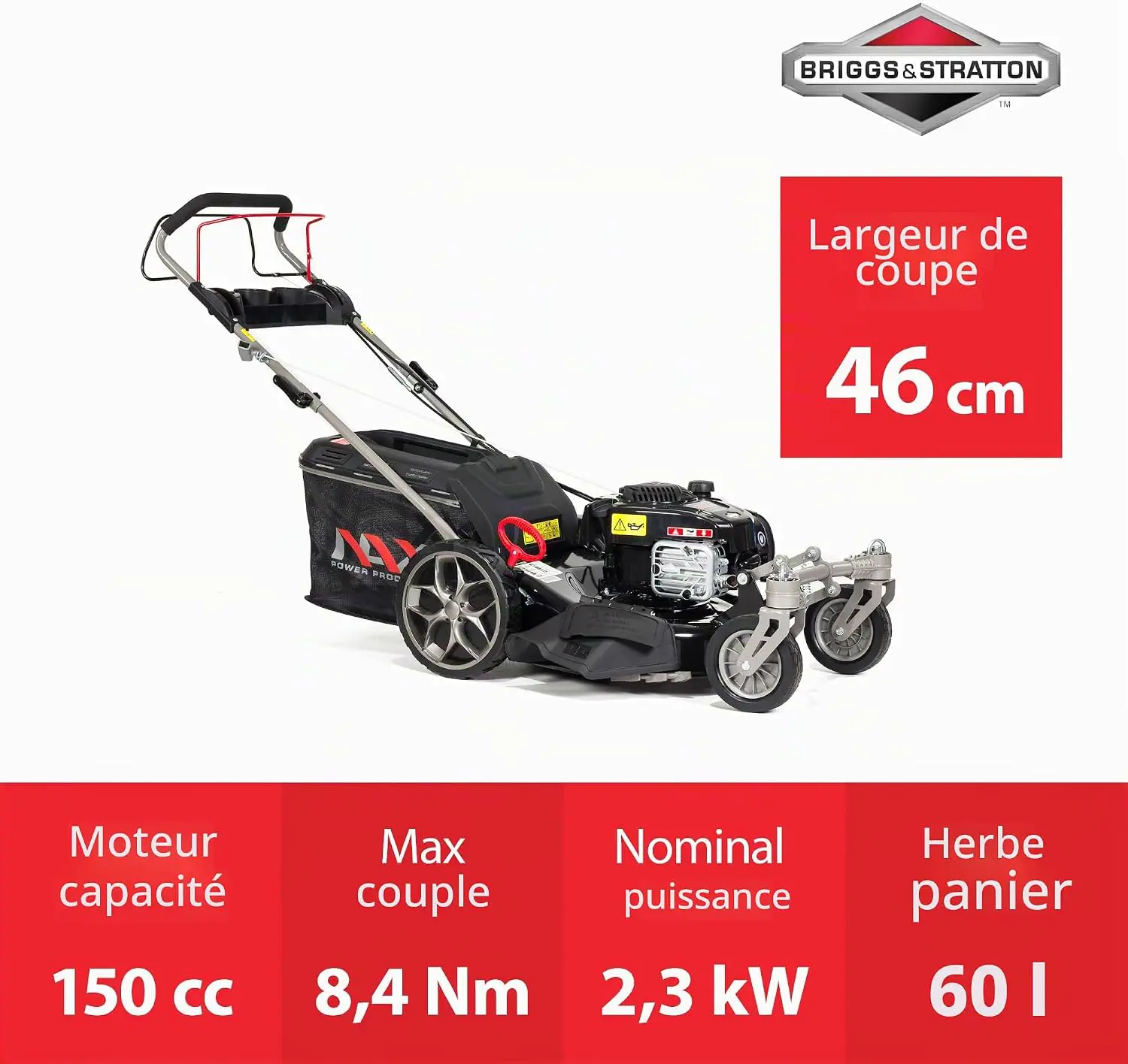 Tondeuse autoportée en acier noir vue 3